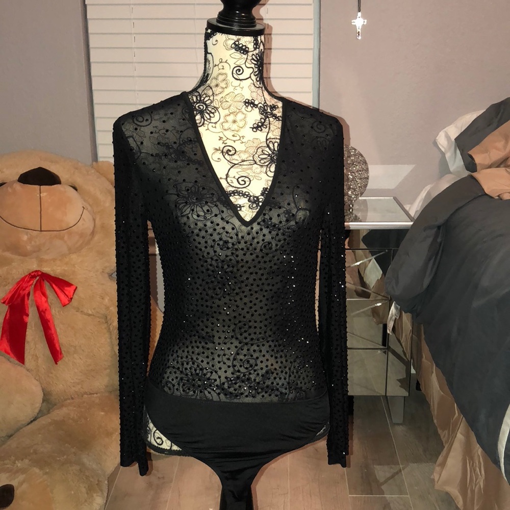 Black Sequin Bodysuit (L)